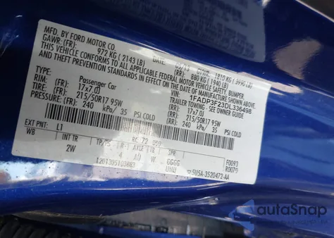 2013 Ford Focus Se из США, поврежденный, VIN 1FADP3F23DL336498